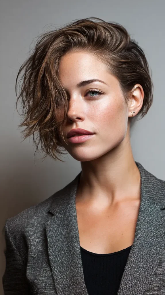 Side Part With Natural Texture