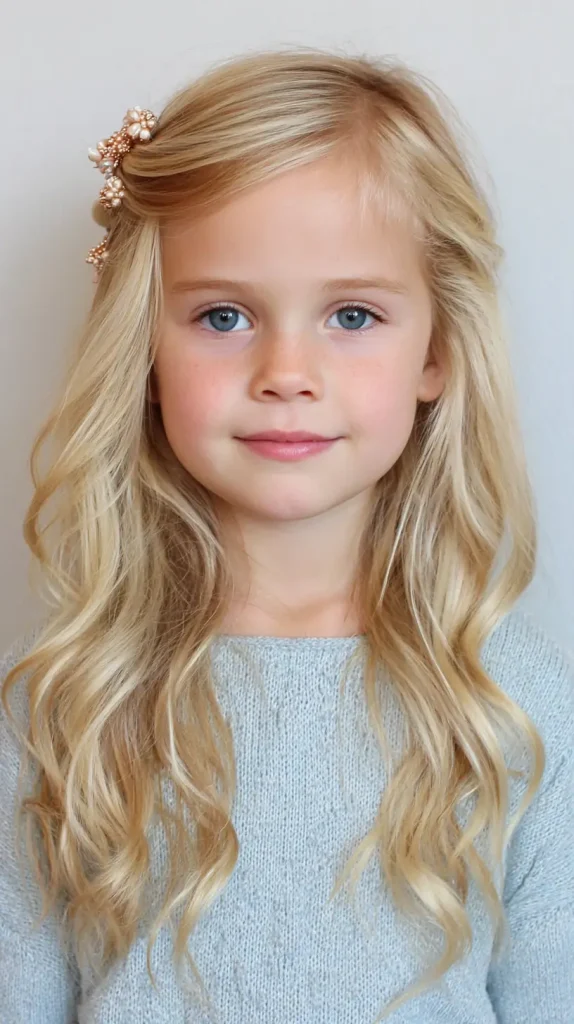  Side Part with Cute Clips