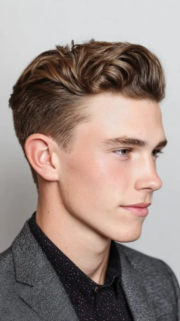  Side Part with Volume at the Crown
