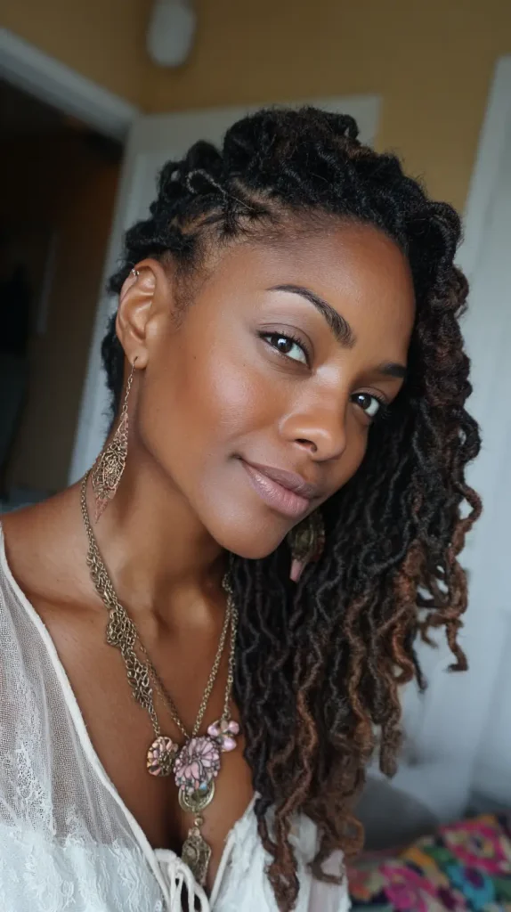 Side-Parted Two Strand Twist Locs