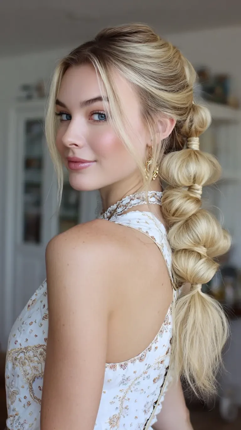 17 Bubble Braid Ponytail Ideas for Black Women