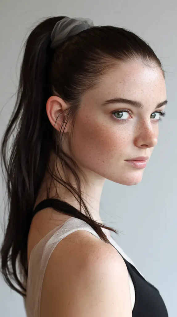 Sleek Ponytail with Hair Wrap
