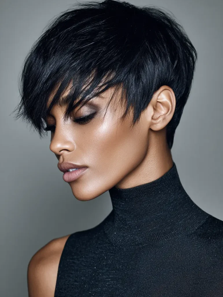 Sleek Relaxed Pixie – Pixie Cut for Black women
