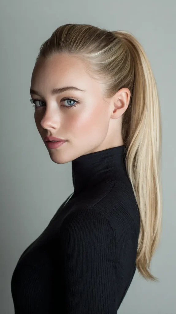  Sleek Side-Part Ponytail
