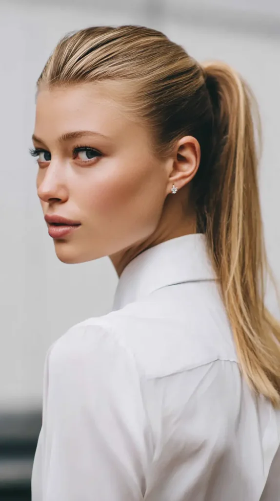 Sleek Side Part Ponytail