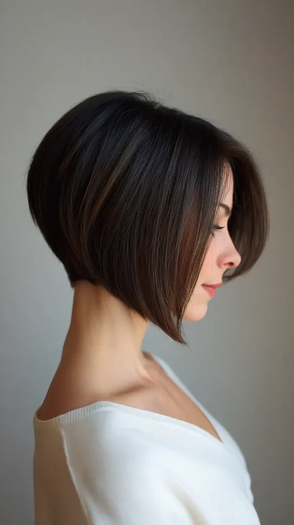 Sleek Stacked Bob with Sharp Angles