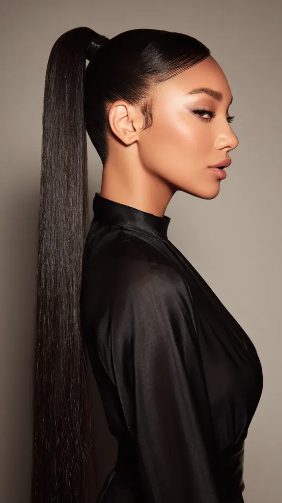  Sleek and Straight High Ponytail