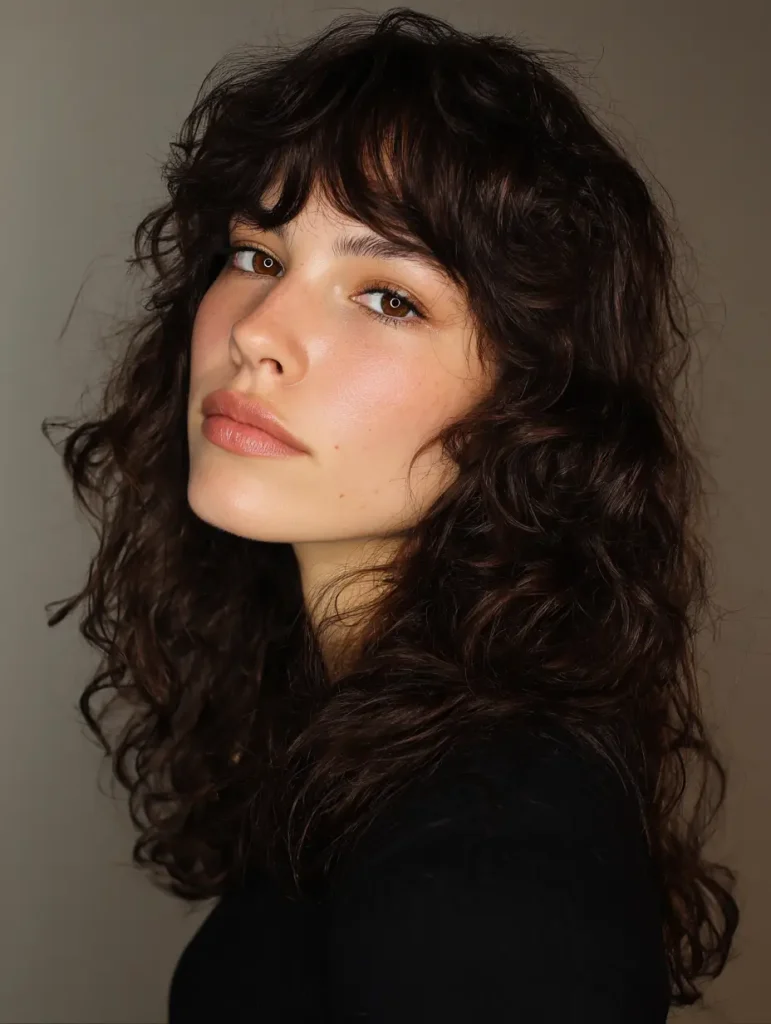 Wavy Wolf Cut with Micro Bangs