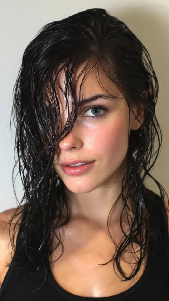 Wet Look Side Part
