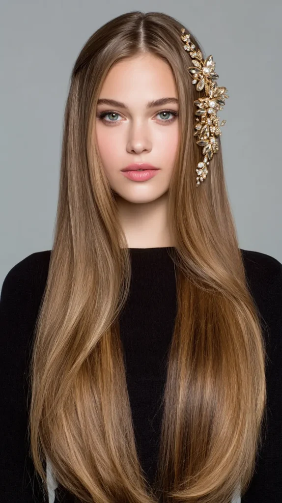 Accessorized Straight Hair