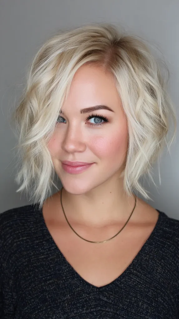 Angled Choppy Bob for Fine Hair