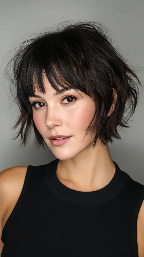 Asymmetrical Choppy Bob with Micro Bangs