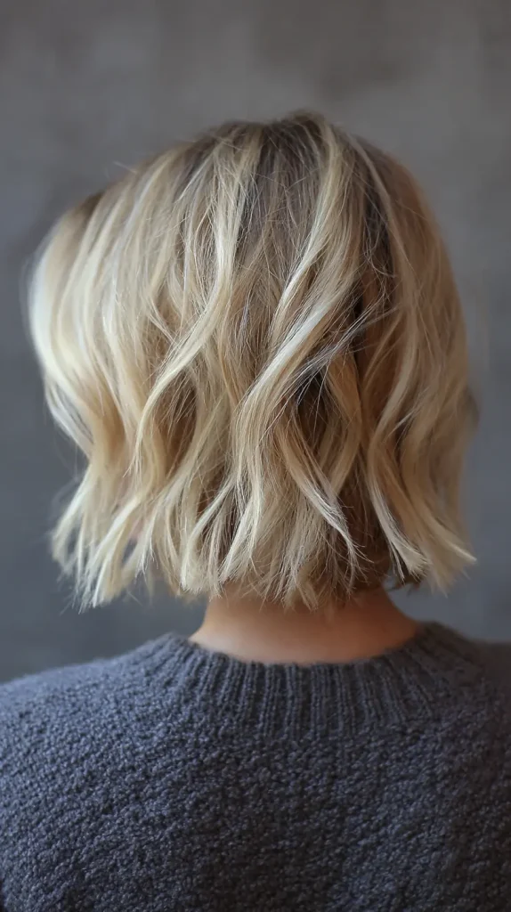Balayage Blonde Choppy Bob