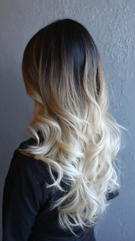 Black to Ash Blonde Ombre