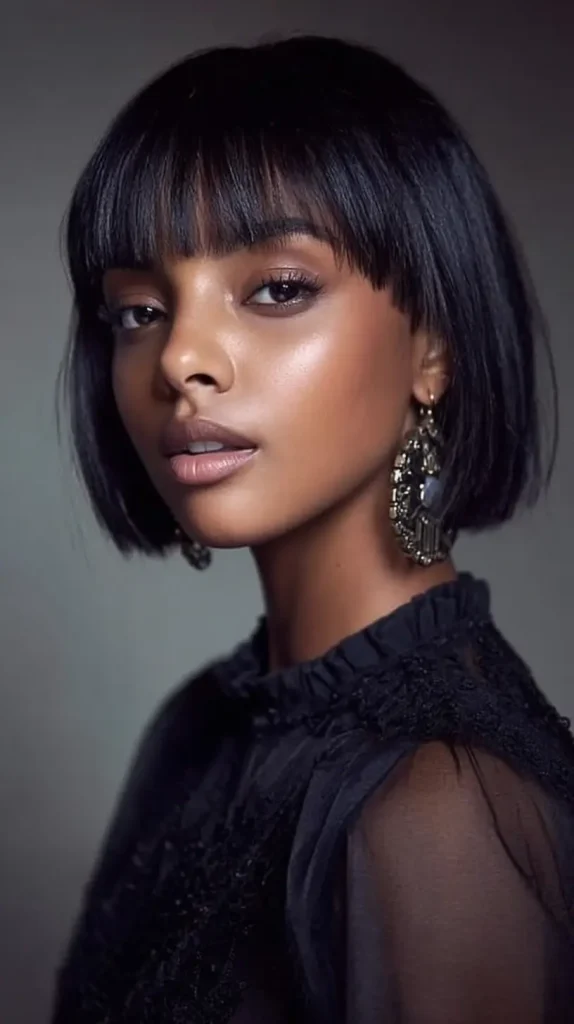Blunt Cut with Bangs