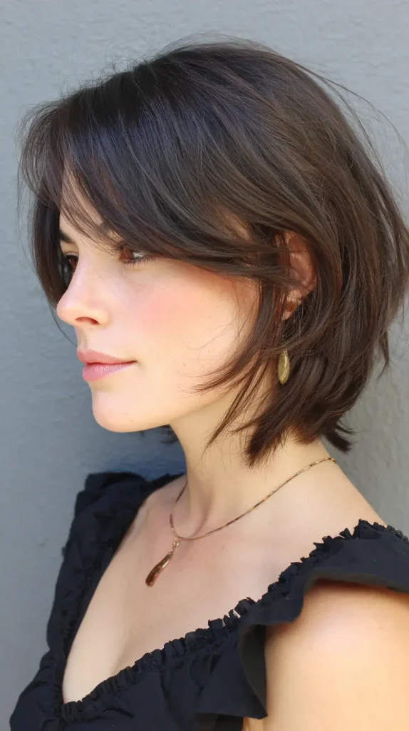 Bob with Side-Swept Bangs and Subtle Layers