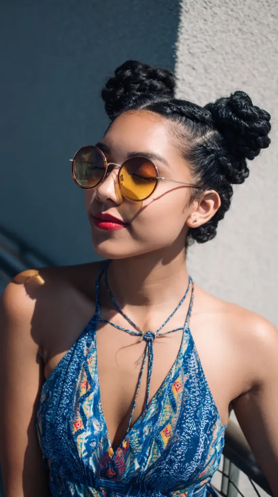 Braided Low Space Buns