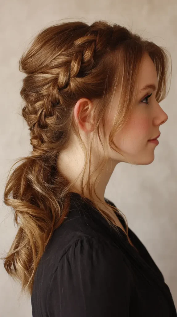 Braided Ponytail with Bangs
