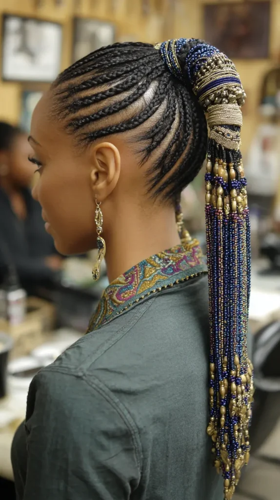 Braided Ponytail with Beads