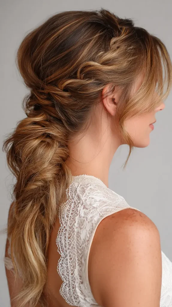 Braided Ponytail with Side Bangs