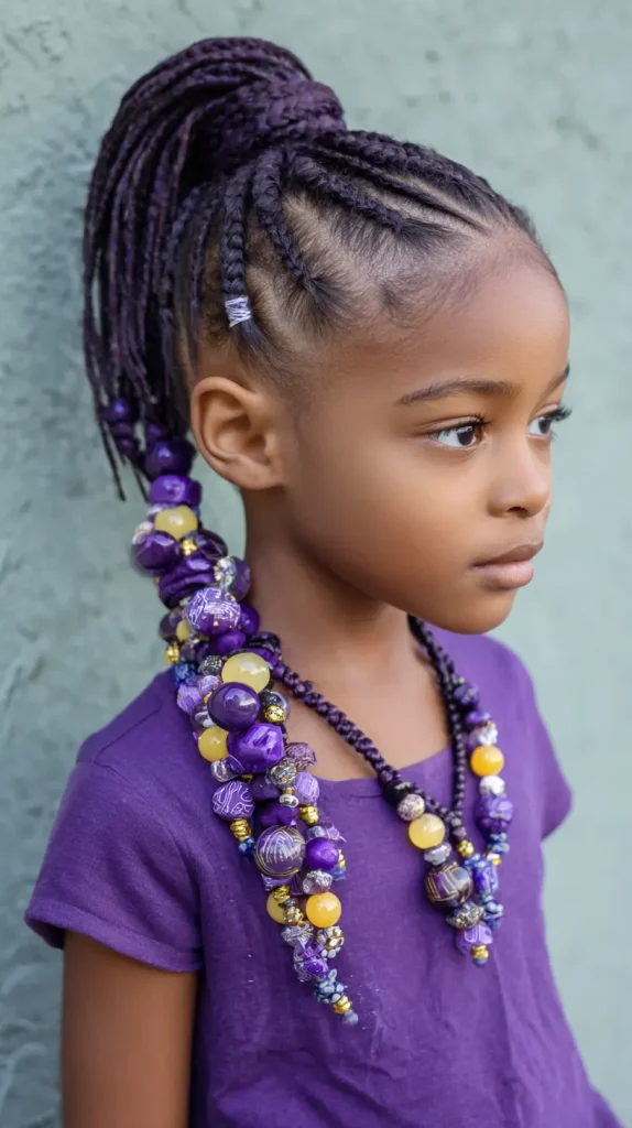 Bubble Braided Ponytail with Beads