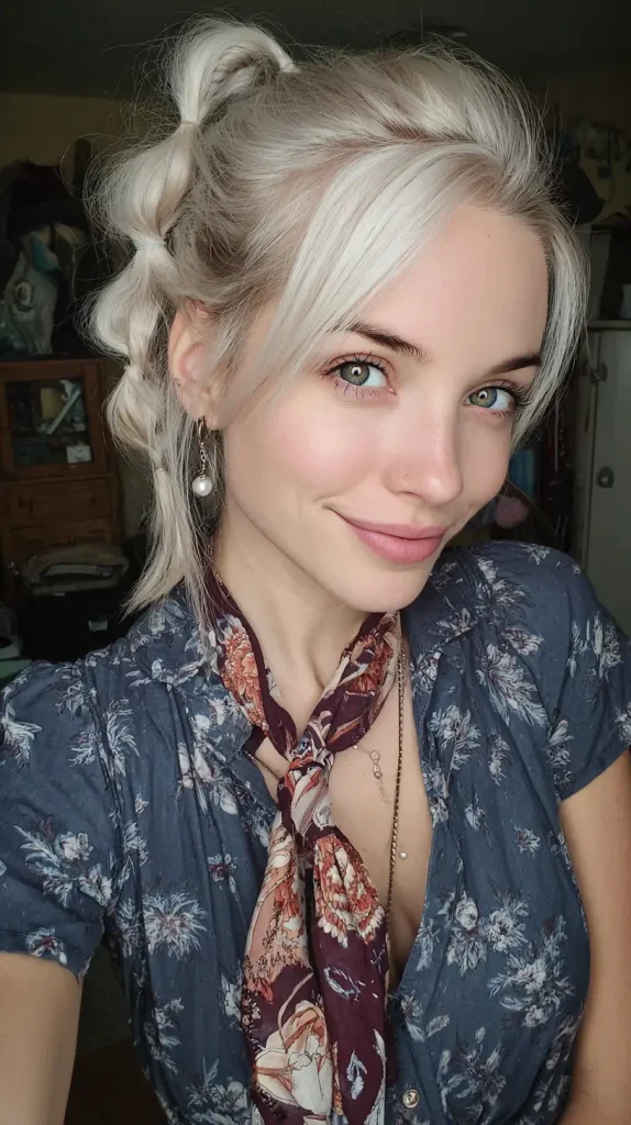 Bubble Ponytail with Side Bangs