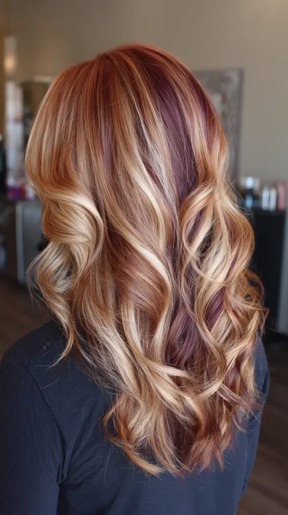 Burgundy Red with Sandy Blonde