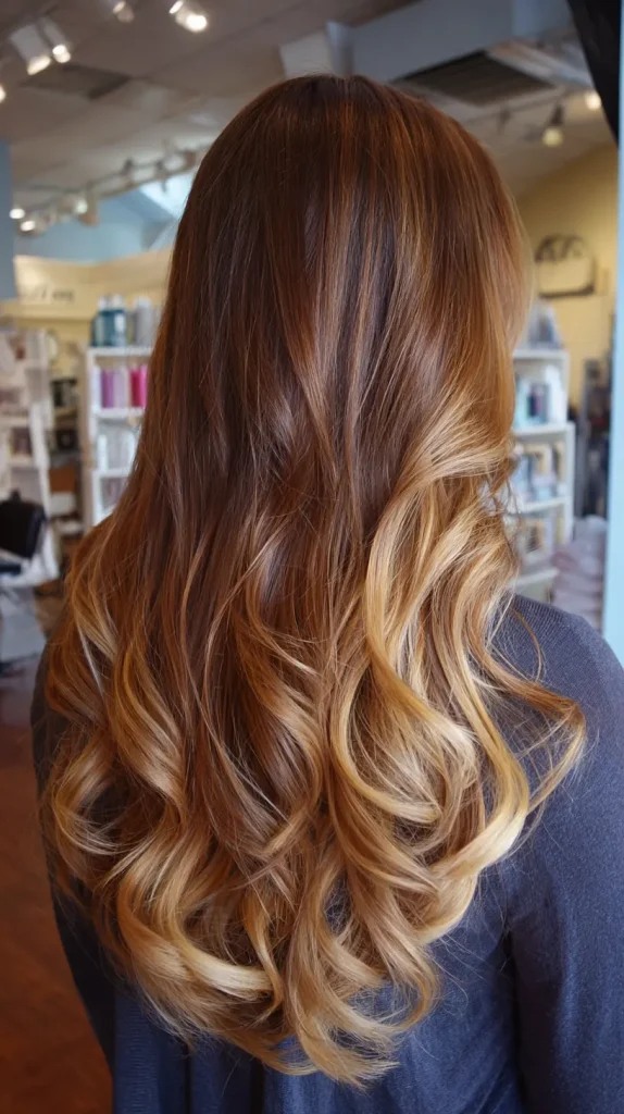 Chestnut Brown to Golden Blonde Ombre