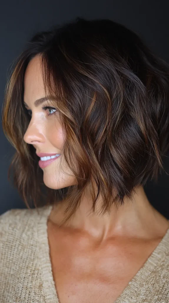 Choppy Bob with Bangs and Highlights