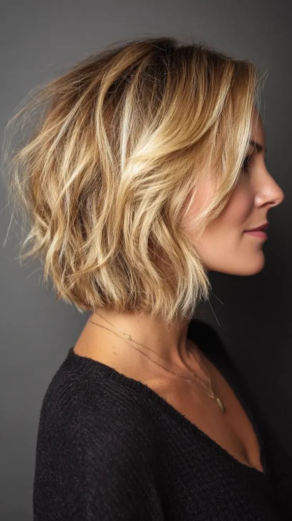  Choppy Layered Bob with Highlights