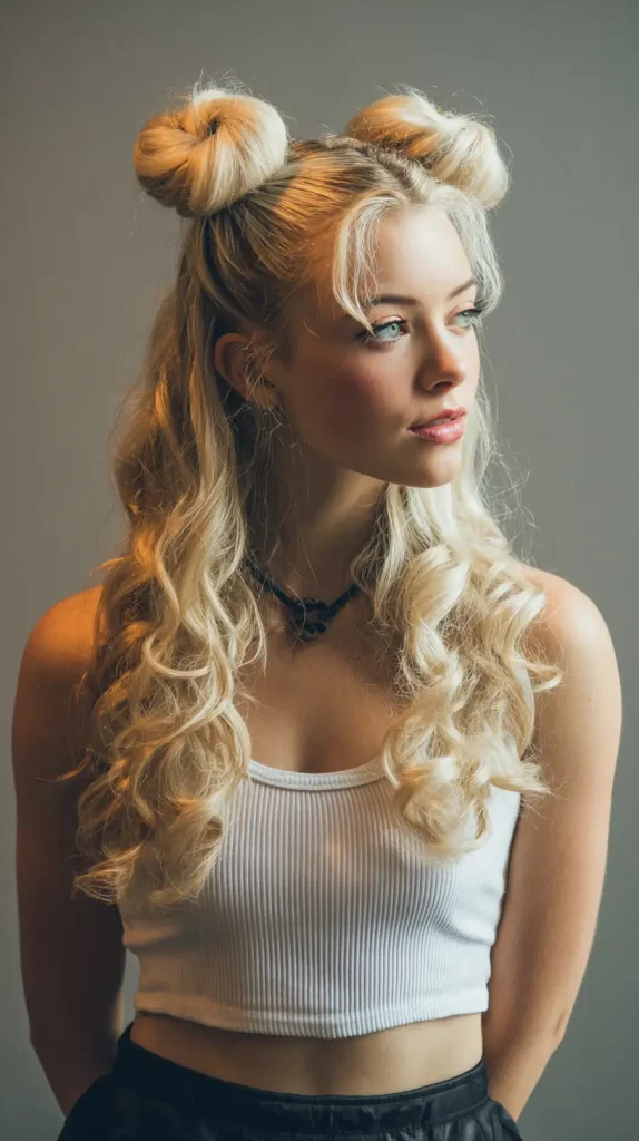 Classic Two Buns Half Up Half Down