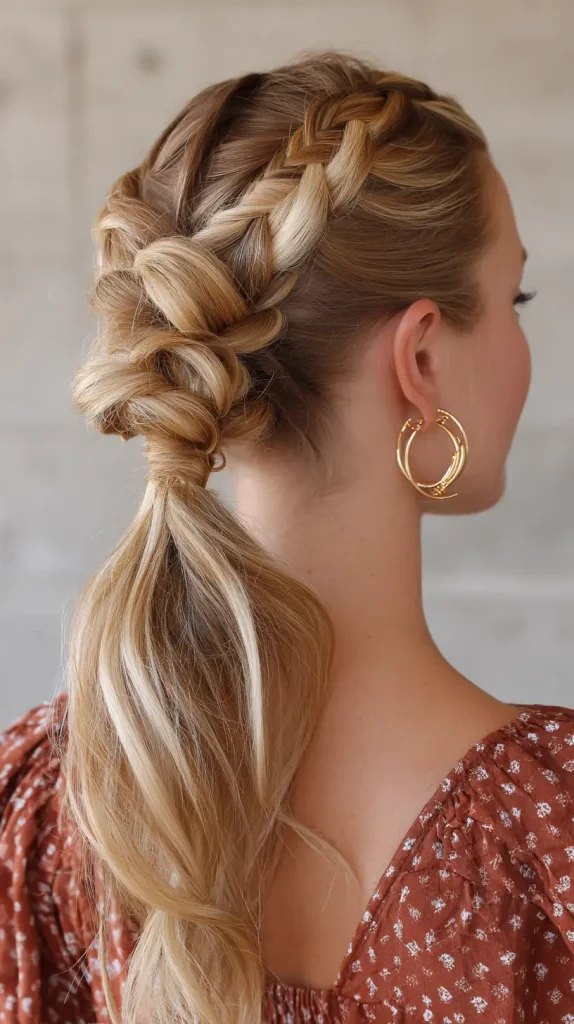 Clipped Braided Ponytail