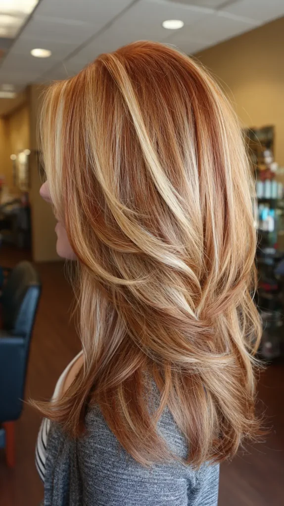 Copper Red with Honey Blonde Highlights