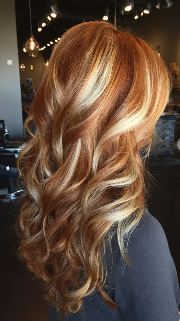 Copper Red with Peekaboo Blonde Highlights