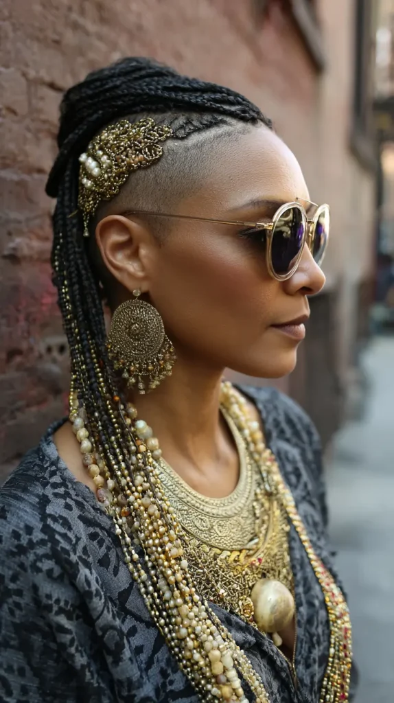 Cornrow Mohawk with Statement Beads