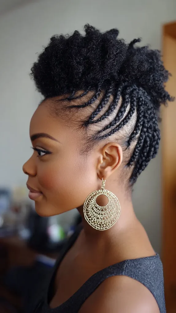 Cornrows into Afro Puff