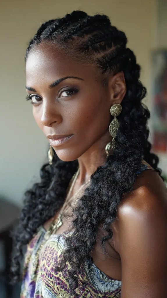 Cornrows with Curly Extensions