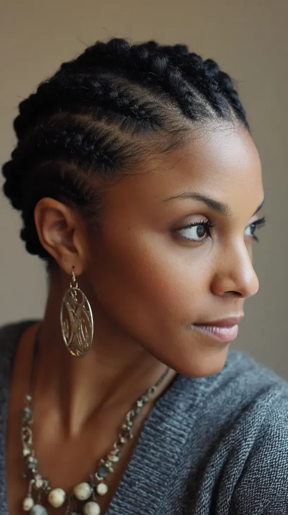 Cornrows with Flat Twists