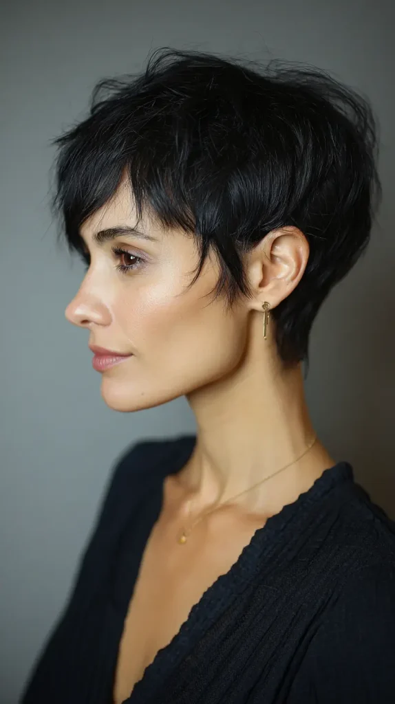 Cropped Pixie with Textured Side Bangs