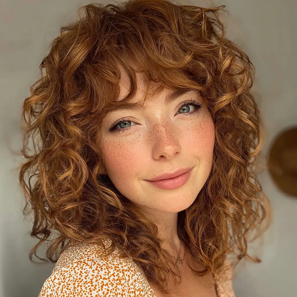 Curly Bangs with Natural Volume