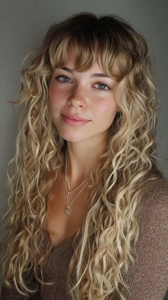 Curly Long Side Bangs