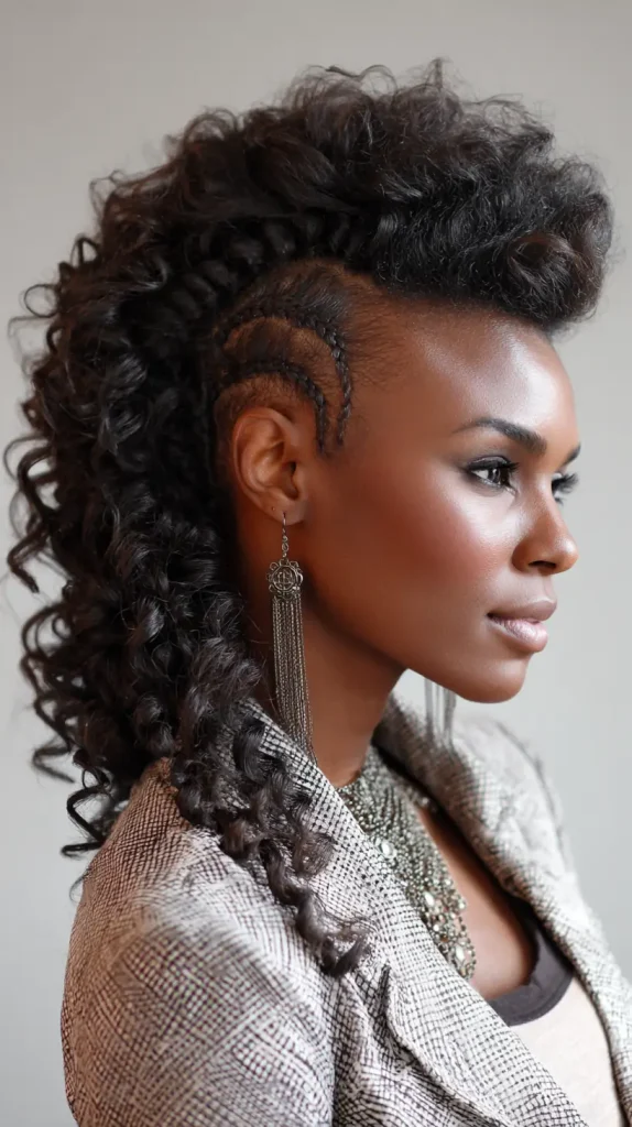 Curly Mohawk with Braids