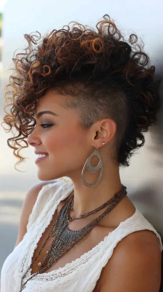  Curly Mohawk with Highlights
