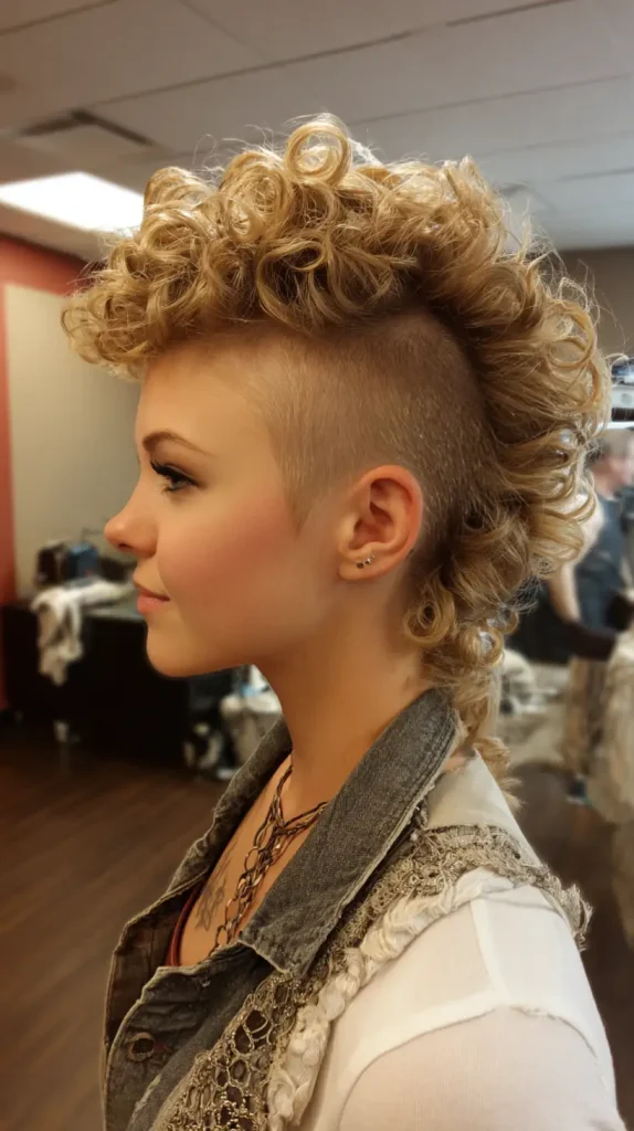 Curly Mohawk with Undercut