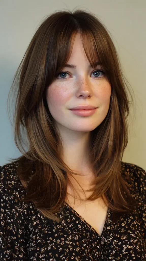 Curtain Bangs with Medium Hair