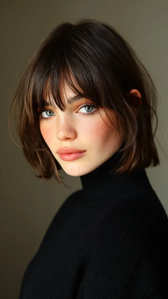 Curtain Bangs with a Short Cut