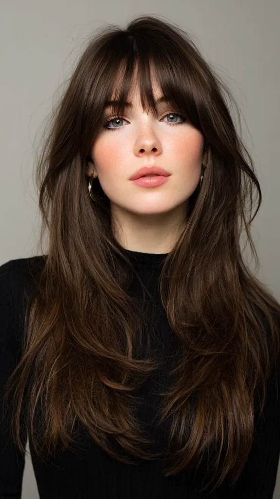 Curtain-Style Side Bangs with Long Hair