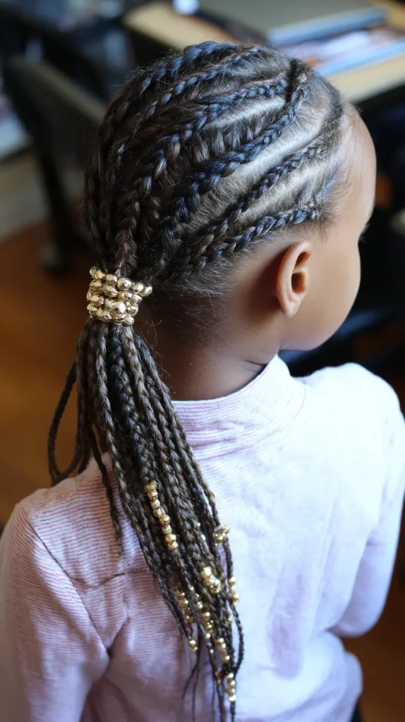 Curved Braids into Ponytail
