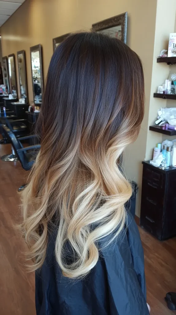Dark Brown to Ash Blonde Ombre