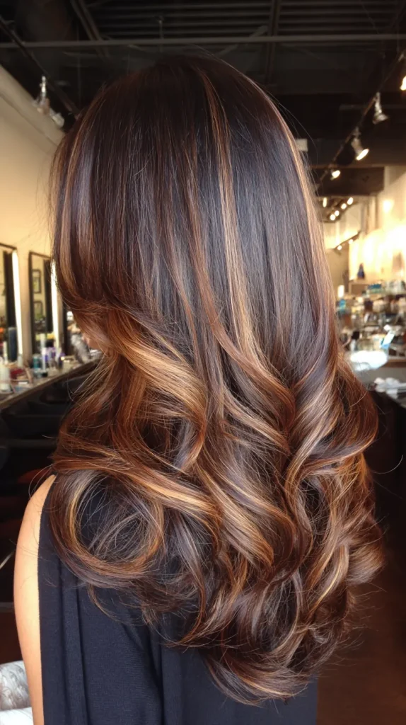 Dark Hair with Caramel Ombre